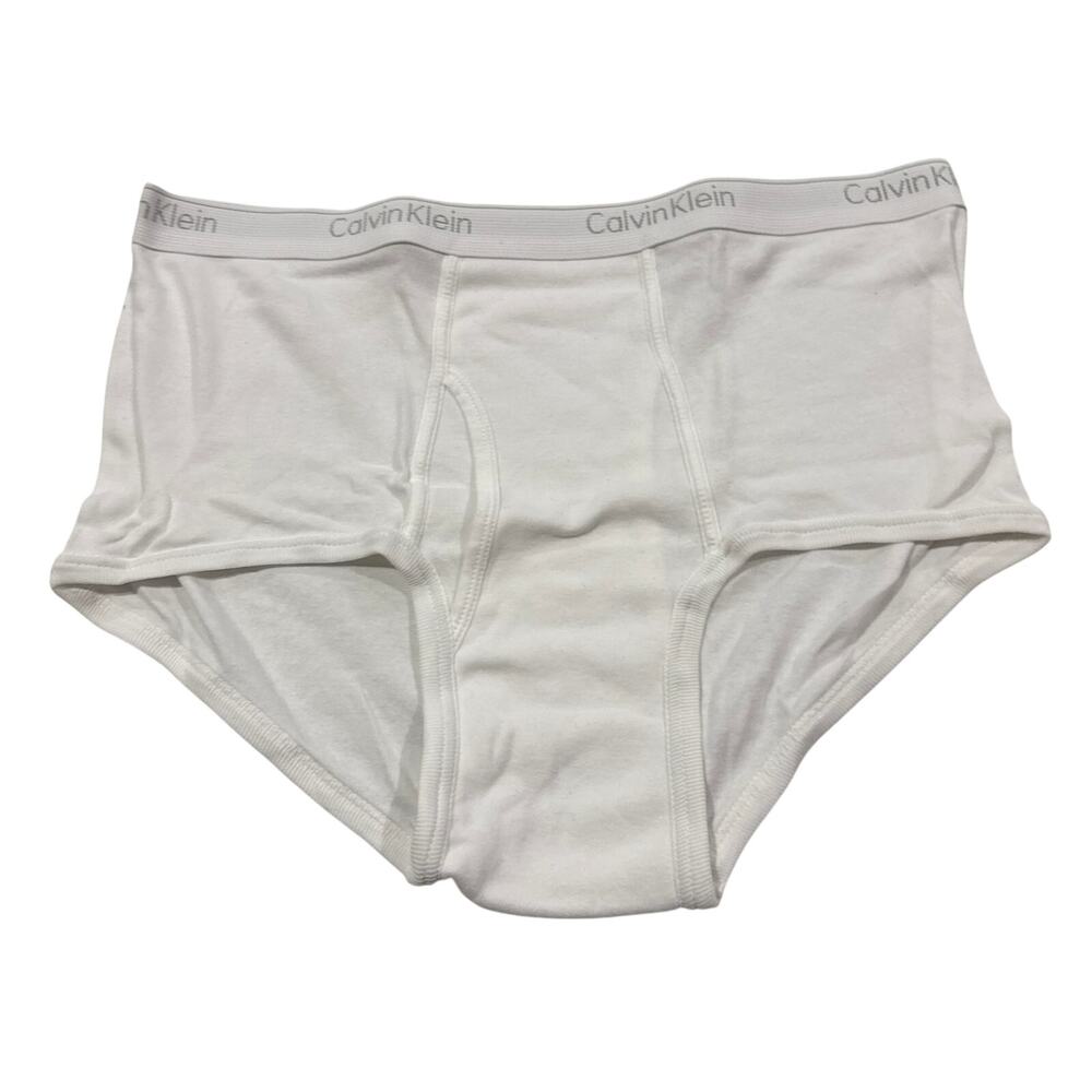 CALVIN KLEIN Mens VTG Cotton Briefs Underwear White Size 38 Large High Rise